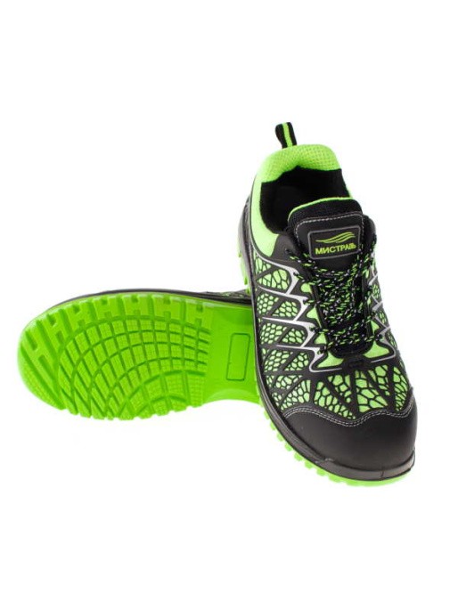 Полуботинки (кроссовки) МИСТРАЛЬ -НЕОН ПУ ТПУ с ПКП АС (лайм) PT2-C-L