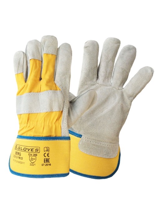 Перчатки рабочие BERG комбин. спилковые