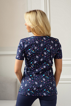 Куртка медицинская женская  Принт-стрейч А1424