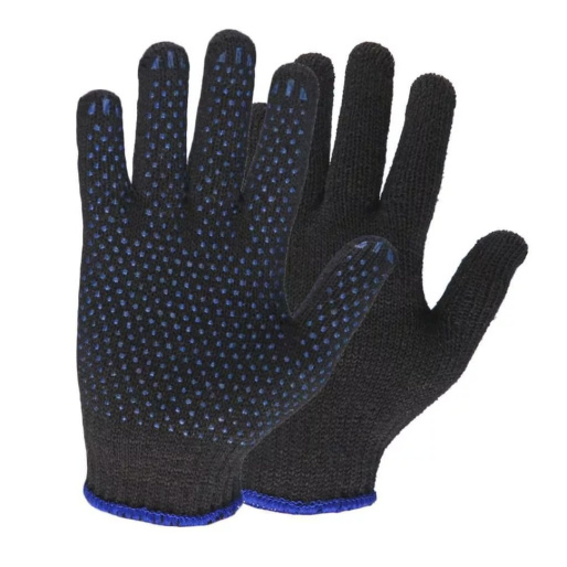 П_ерчатки рабочие х/б  с ПВХ 10 класс черные