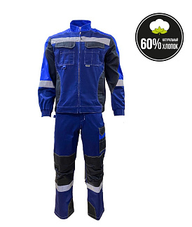 Костюм ФОРМУЛА КОТТОН ПКК т/синий, василек/черный С СОП