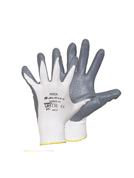 Перчатки рабочие VEZER нейлон/нитрил