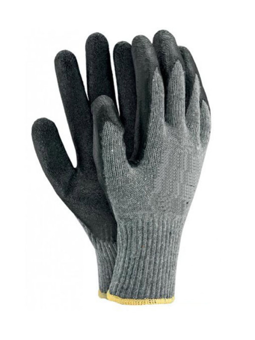 Перчатки рабочие МЕТАЛЛУРГ  х/б 10 класс с латексным покр. черные