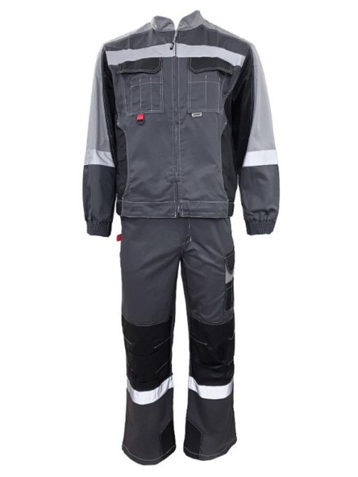 Костюм «Формула Коттон» ПКК т/серый, св-серый/черный С СОП