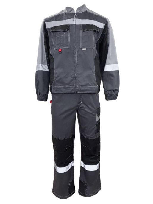 Костюм «Формула Коттон» ПКК т/серый, св-серый/черный С СОП