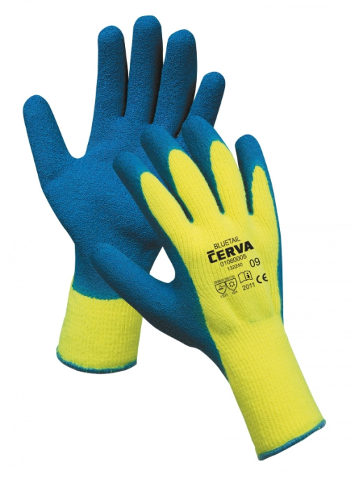 Перчатки рабочие BLUETAIL утепленные акрил со вспененным латексом